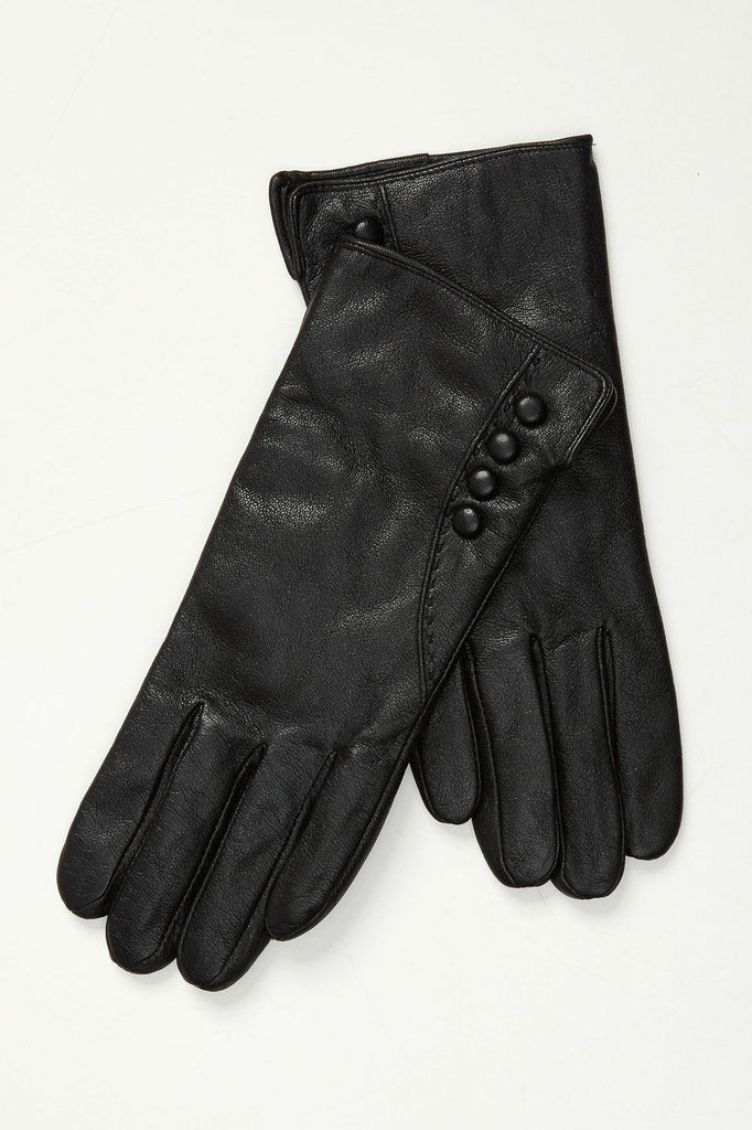 SOFT LEATHER BUTTON DETAIL GLOVES