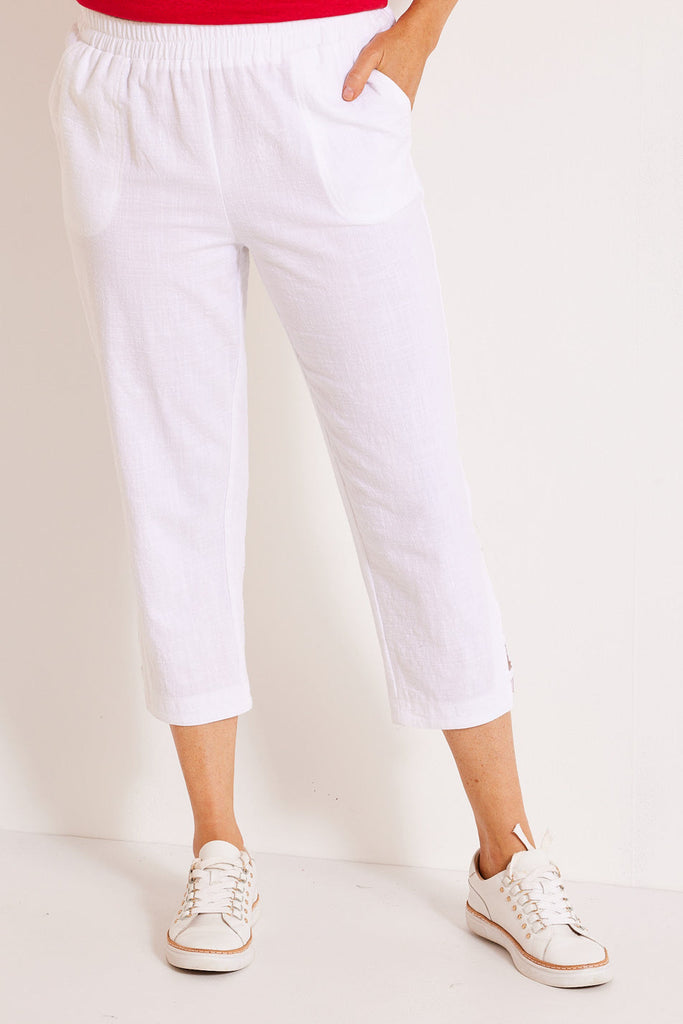 CABLE BEACH CROP HEM DETAIL PANT